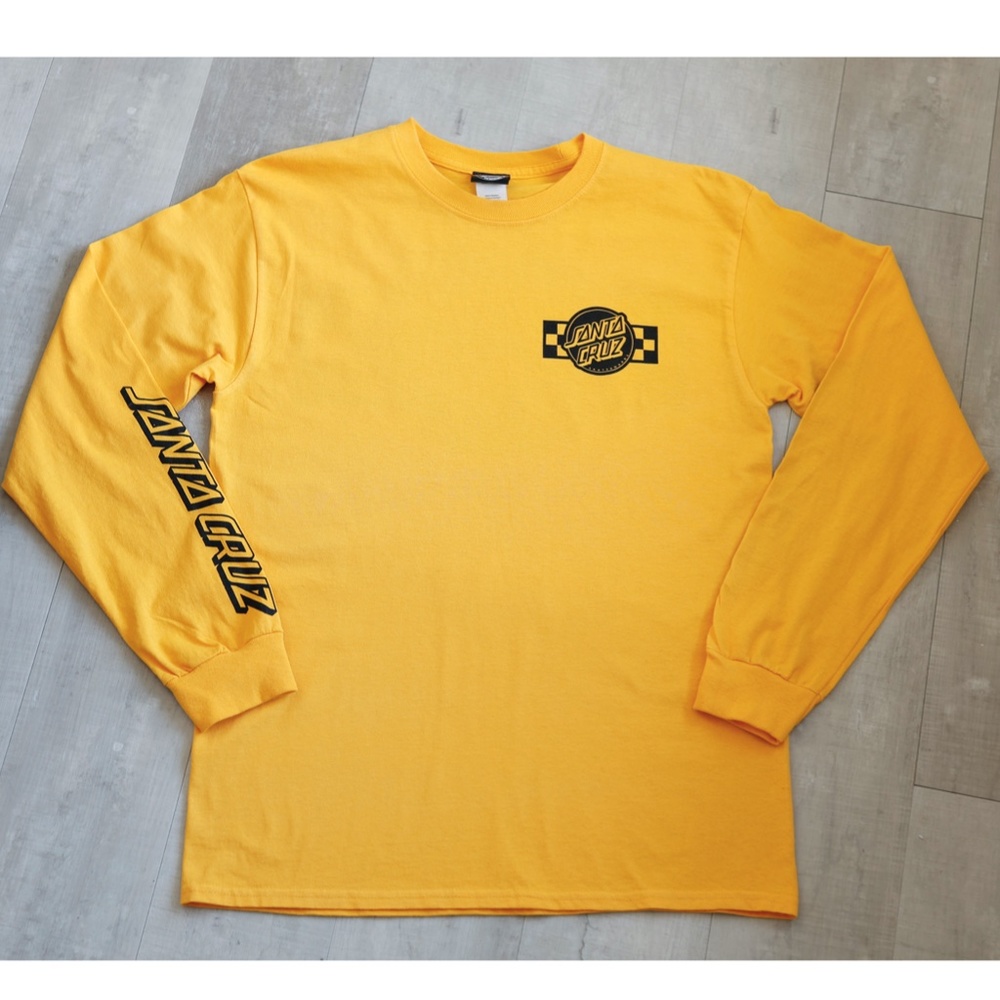 Santa Cruz Mens Long Sleeve Tee Yellow Gold Size Medium EUC